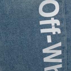 Pre Owned Off-White Blue Denim Drawstring Waist Detail Skinny Jeans XS