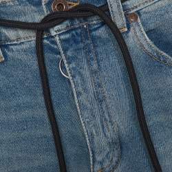 Pre Owned Off-White Blue Denim Drawstring Waist Detail Skinny Jeans XS
