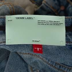 Pre Owned Off-White Blue Denim Drawstring Waist Detail Skinny Jeans XS