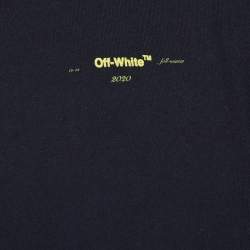 Pre Owned Off-White Black Cotton Back Logo Print Oversized T Shirt XS 