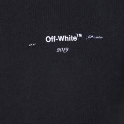 مملوكة مسبقًا Off-White Black Logo Print Cotton Crew Neck T-Shirt S