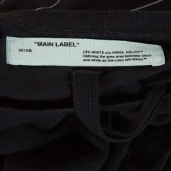 مملوكة مسبقًا Off-White Black Logo Print Cotton Crew Neck T-Shirt S