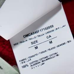 Pre Owned Off-White Red Parachute Print Cotton Jogging Pants M