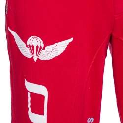 Pre Owned Off-White Red Parachute Print Cotton Jogging Pants M