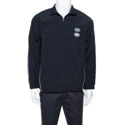 Pre Owned Off-White Black Logo Detail Zip Front Track Jacket L