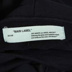 Off-White Black Diagonals Print Cotton 'Seeing Things' Oversized Hoodie XS