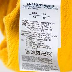 Pre Owned Off-White Yellow Industrial Y013 Print Cotton Hoodie XS