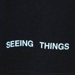 Pre Owned Off-White Black Eyes Print Cotton Crew Neck T-Shirt XXL