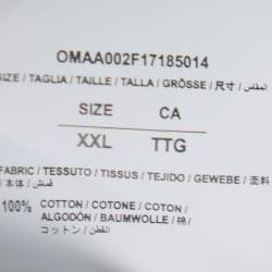 Pre Owned Off-White Black Eyes Print Cotton Crew Neck T-Shirt XXL