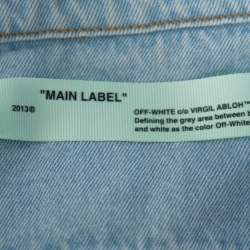 Off-White Light Blue Denim Toned Effect Layered Jacket L