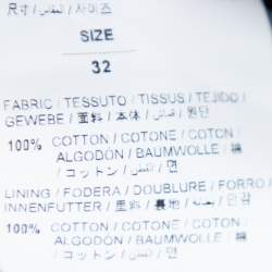 مملوكة مسبقًا Off White Blue Denim Logo Printed Drawstring Detail Cargo Jeans M