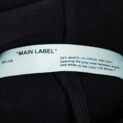 Pre Owned Off-White Black Blurred Off Print Cotton T-Shirt Detail Hoodie S