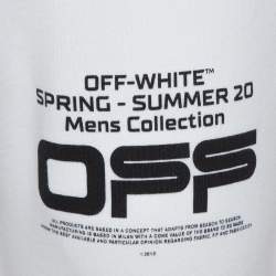 Pre Owned OFF-White  White Logo Printed Cotton Joggers S