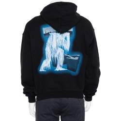 Off-White Black Cotton Ice Man Print Hoodie S