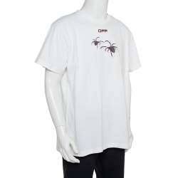 Pre Owned Off-White White Cotton Arachno Arrow Printed Crewneck Oversized T-Shirt XS