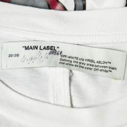 Pre Owned Off-White White Cotton Arachno Arrow Printed Crewneck Oversized T-Shirt XS