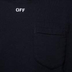 Pre Owned Off-White Black Cotton Temperature Logo Printed Oversized Crewneck Sweatshirt S
