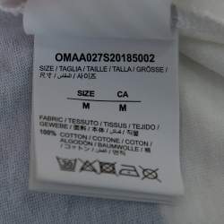 Pre Owned Off White Cotton Fence Oversized Crew Neck T-Shirt M