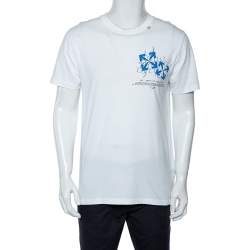 Pre Owned Off White Cotton Fence Oversized Crew Neck T-Shirt M