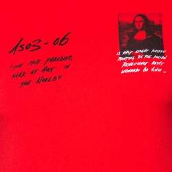 Off-White Red Cotton Monalisa Printed Long Sleeve T-Shirt S