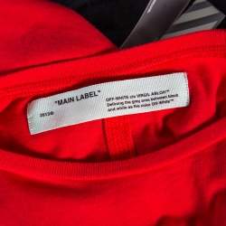 Off-White Red Cotton Monalisa Printed Long Sleeve T-Shirt S