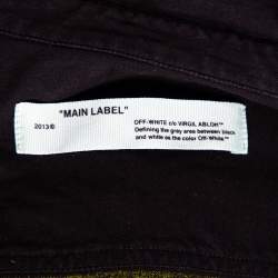 Off-White Black Cotton Firetape Printed Button Front Oversized Shirt L