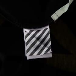 Off-White Black Cotton Firetape Printed Button Front Oversized Shirt L