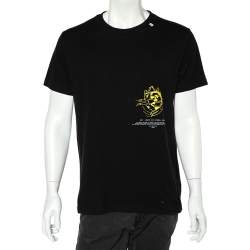 Off-White Black Logo Printed Cotton Crewneck T-Shirt M