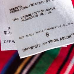 Pre Owned Off White Red Checked Cotton Spray Paint Detail Shirt S