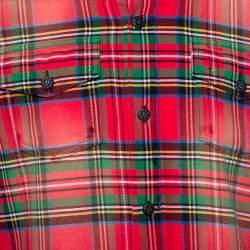 Pre Owned Off White Red Checked Cotton Spray Paint Detail Shirt S