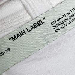 Pre Owned تي شيرت أوف وايت رقبة مستديرة مطبوع أسهم شعار تريكو قطن أبيض مقاس صغير