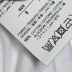 Pre Owned تي شيرت أوف وايت رقبة مستديرة م طبوع أسهم شعار تريكو قطن أبيض مقاس صغير