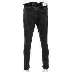 Pre Owned Off-White Charcoal Grey Denim Low Crotch Jeans M