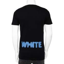 مملوكة مسبقًا Off-White Black Logo Printed Cotton Crewneck T-shirt XS