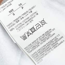 Pre Owned Off-White White Logo Print Cotton Long Sleeve Oversized Hoodie S