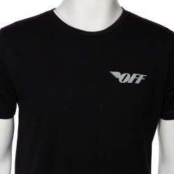 مملوكة مسبقًا Off-White Black Logo Printed Cotton Short Sleeve T-Shirt S