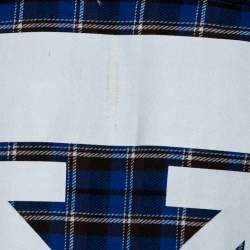 Off-White Blue Reconstructed Checked Cotton Oversized Shirt M