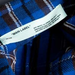 Off-White Blue Reconstructed Checked Cotton Oversized Shirt M