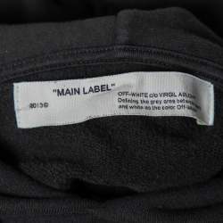 Pre Owned Off-White Black Cotton Diag Logo Printed Hoodie L