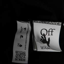 Pre Owned Off-White Black Cotton  Allover Logo Printed Oversized T-Shirt S