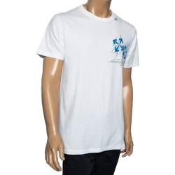 Pre Owned Off White Cotton Fence Oversized Crew Neck T-Shirt M