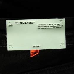 Off-White Black Denim Zipper & Drawstring Detail Bermuda Shorts M