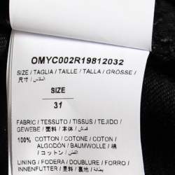 Off-White Black Denim Zipper & Drawstring Detail Bermuda Shorts M