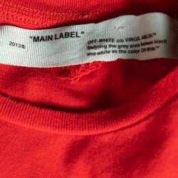 Off-White Red Mona Lisa Printed Cotton Short Sleeve T-Shirt M