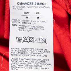 Off-White Red Mona Lisa Printed Cotton Short Sleeve T-Shirt M