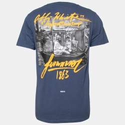 Pre Owned Off-White Blue 1863 Impressionism Print Cotton Short Sleeve T-Shirt M 