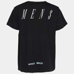 Pre Owned Off-White Black Jersey Mirror Mirror Ferns Embroidered T-shirt M