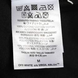 Pre Owned Off-White Black Jersey Mirror Mirror Ferns Embroidered T-shirt M