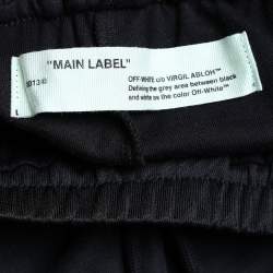 Pre Owned Off-White Black Synthetic Contrast Zipper Detail Track Pants L