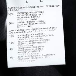 Pre Owned Off-White Black Synthetic Contrast Zipper Detail Track Pants L